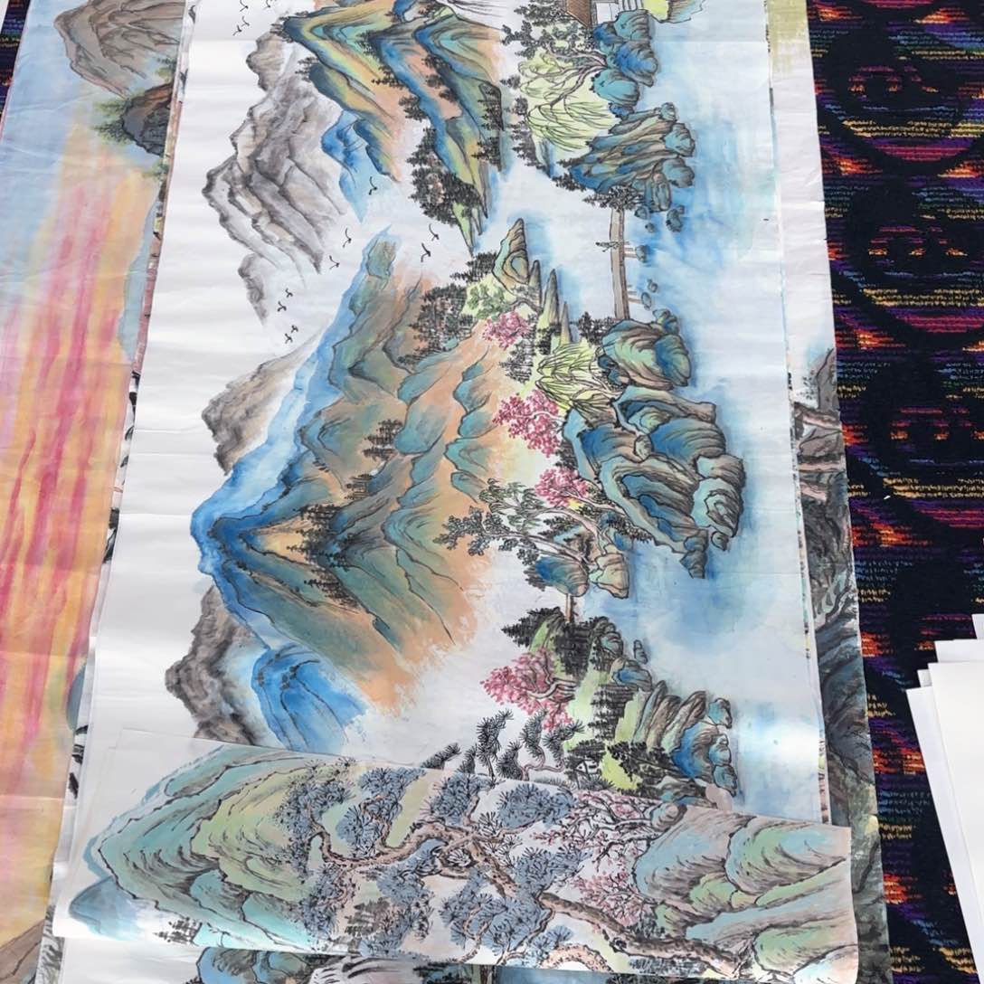 国画王凤英小六山水朱