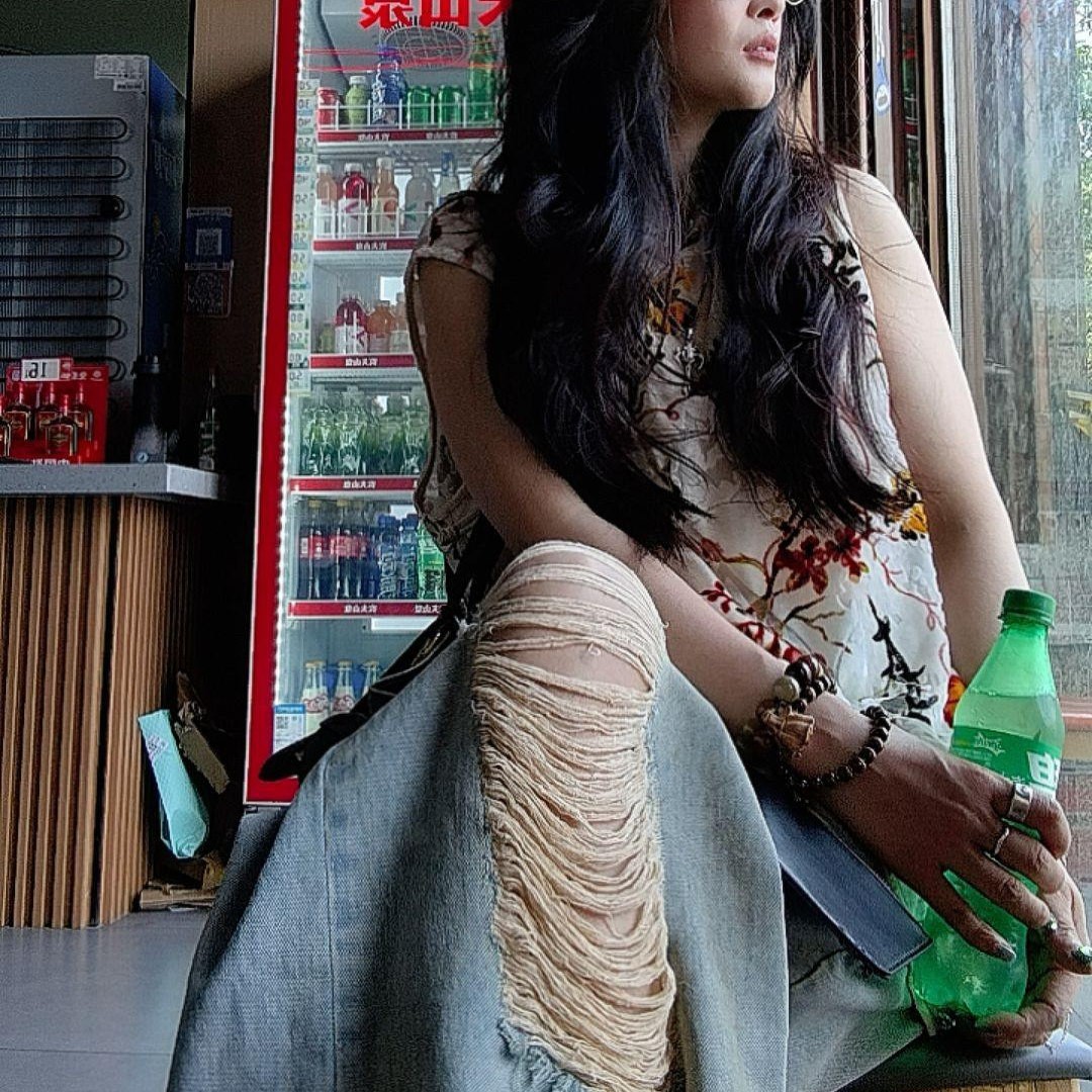 牛仔裤长裤ins嘻哈风薄款休闲夏季百搭时尚做旧牛仔