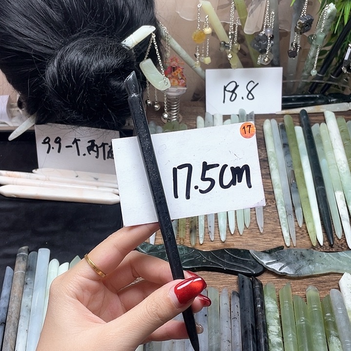 蛇纹石玉发饰合金