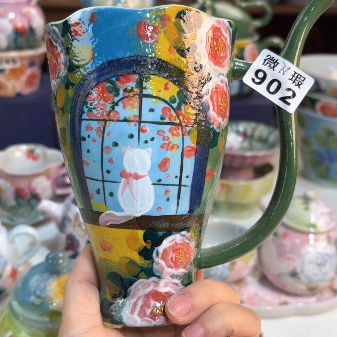 景德镇手绘高温釉下彩陶瓷茶具