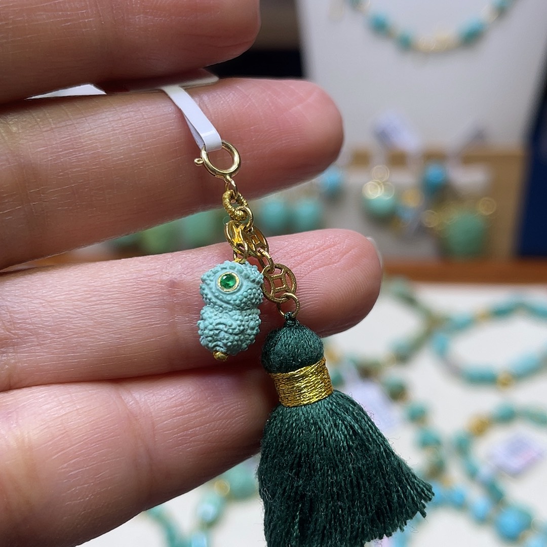 绿松石18K金镶嵌滴流