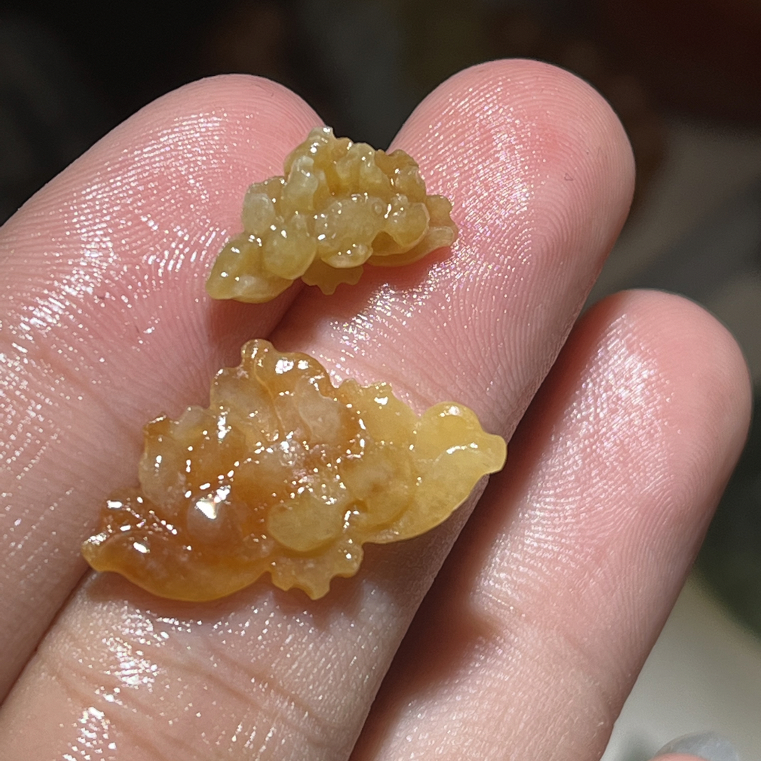 天然缅甸A货翡翠天然油黄立体莲花毛货买断需抛光
