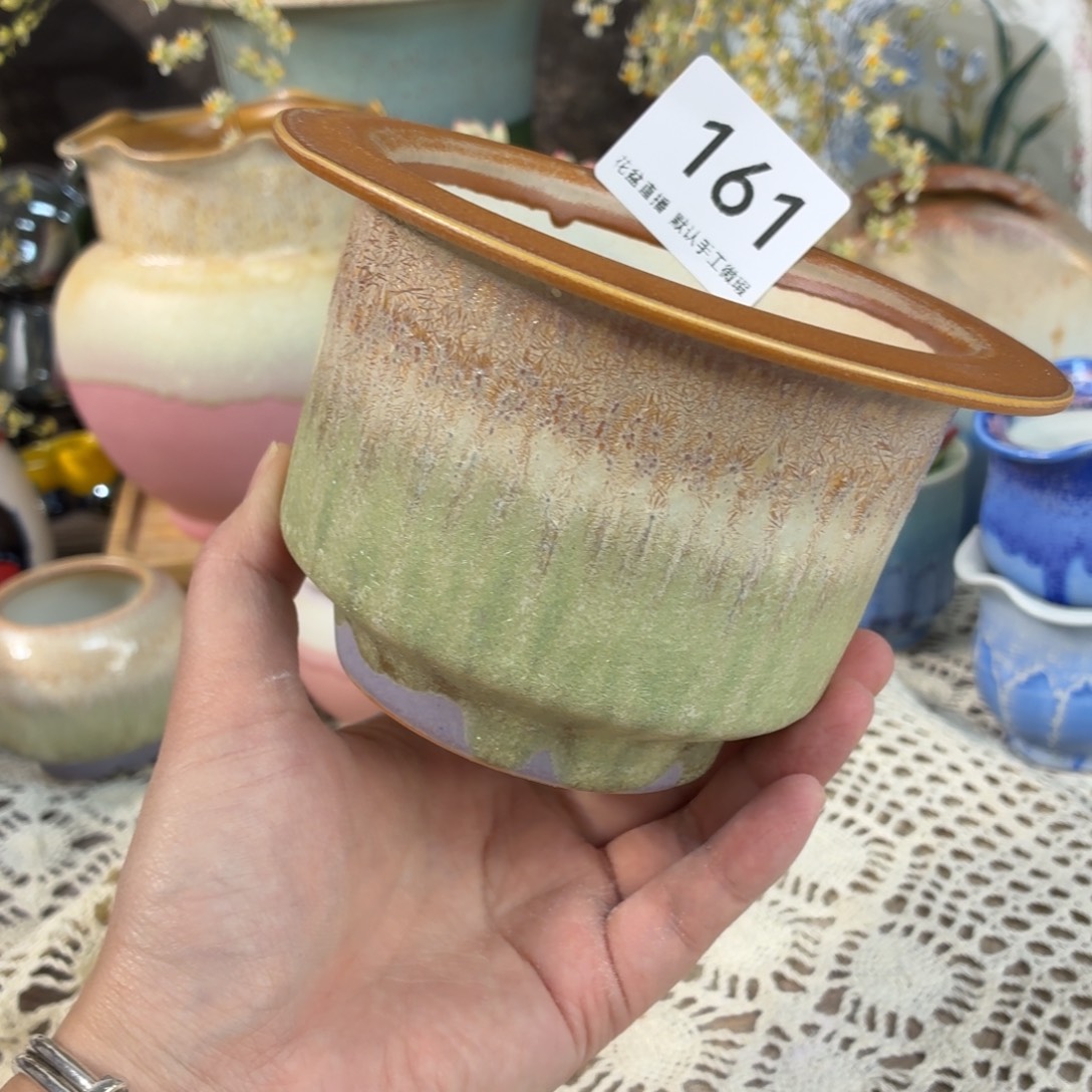 秒景德镇陶瓷花盆艺术