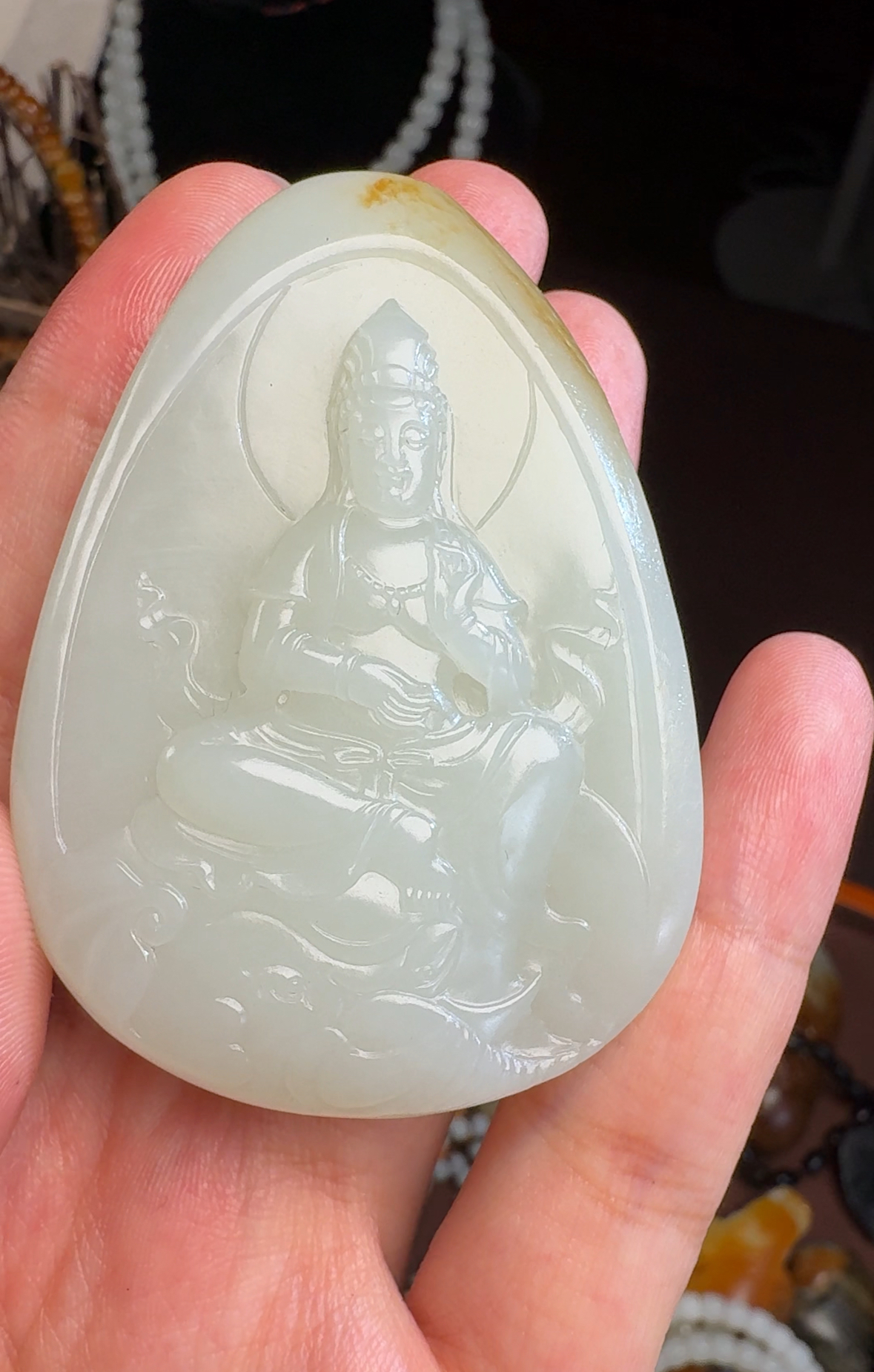 籽料普贤观音水滴型