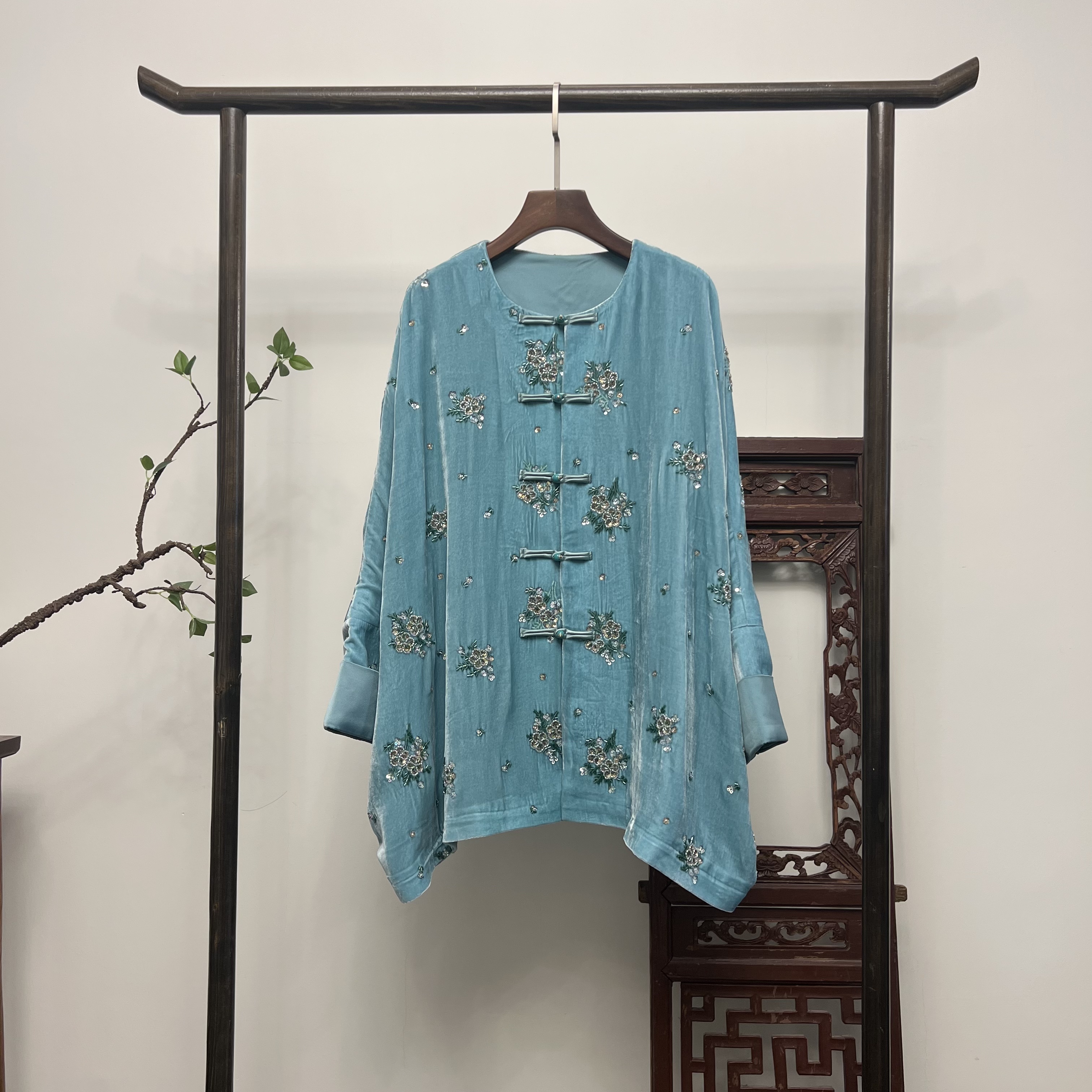 【碧海仙境】新中式重工刺绣桑蚕丝春夏款外套W50160