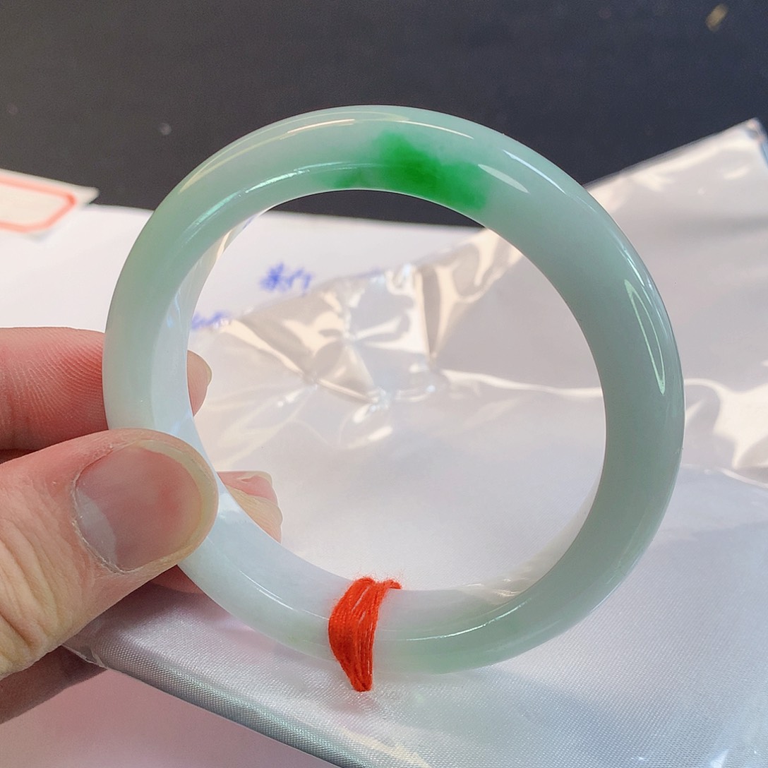 翡翠手镯未镶嵌076缅甸天然翡翠A货