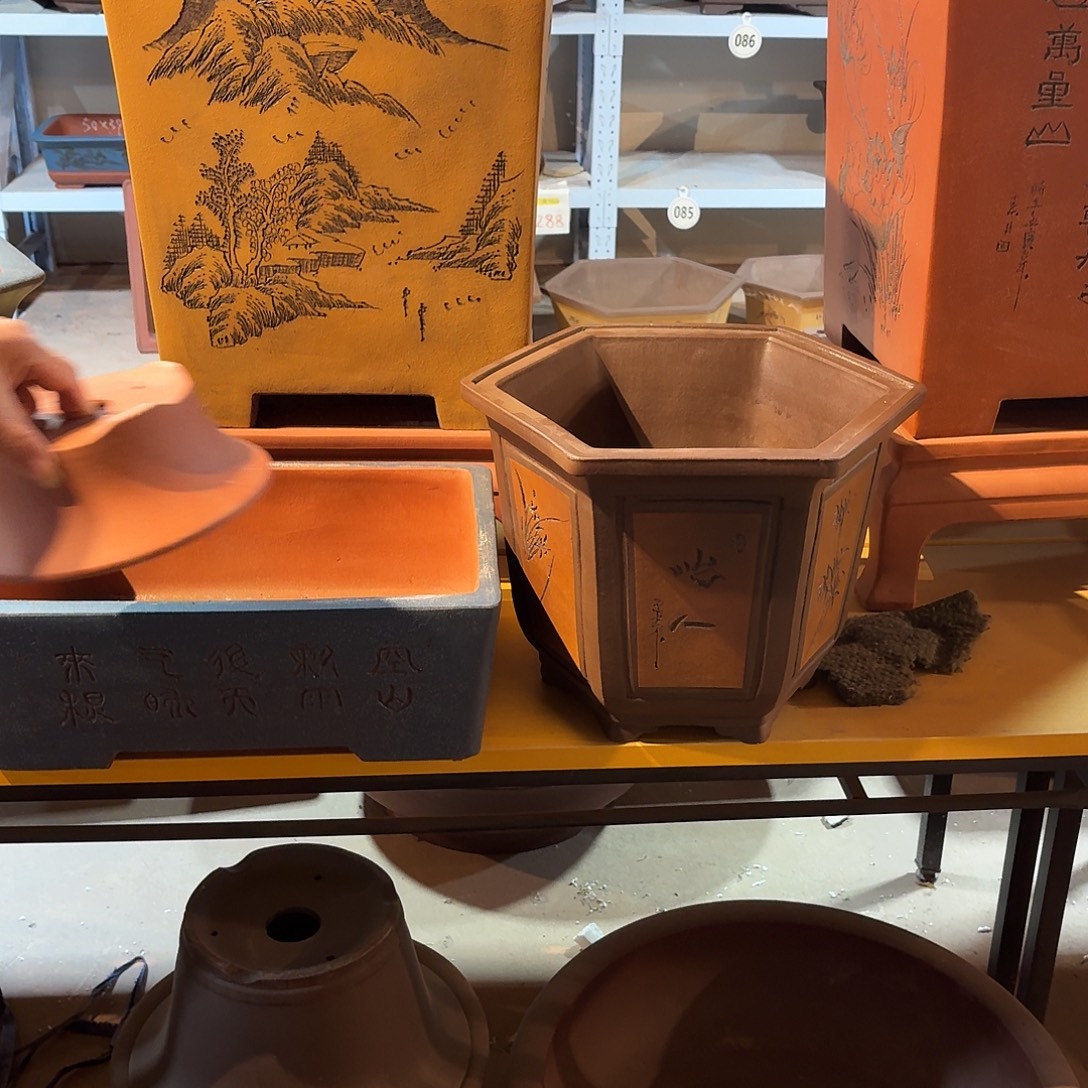 六方复古小号46马槽蓝砂送一小盆