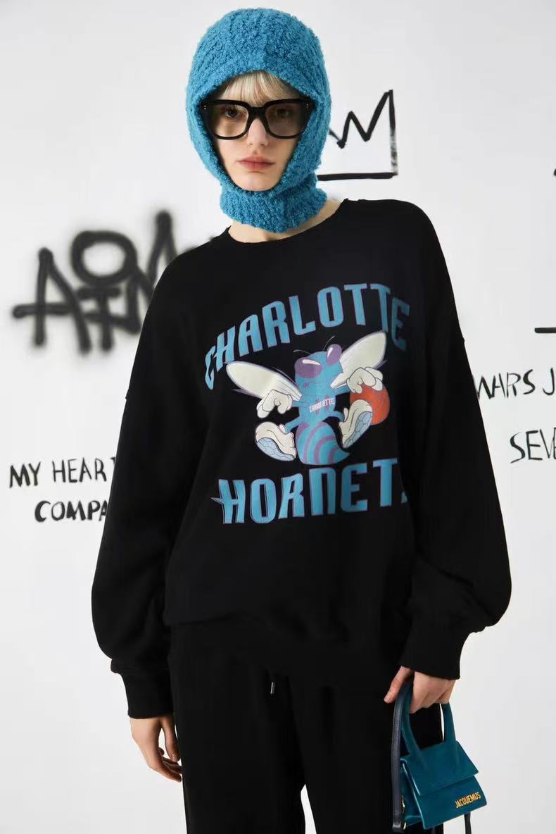 Aimeewq&Ms.Cissie[小蜜蜂]美式宽松休闲圆领卫衣秋季3608