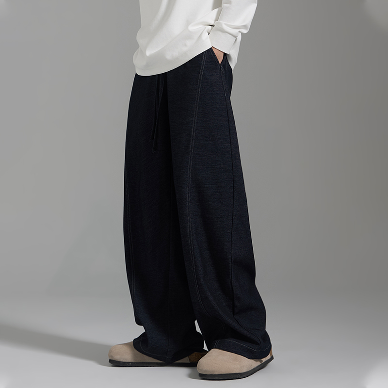 夏季新款宽松长裤潮流舒适设计感男女款百搭直筒时尚休闲裤90005