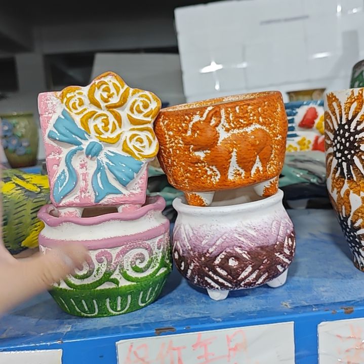 红陶吸水透气的白陶花盆凑满12发货