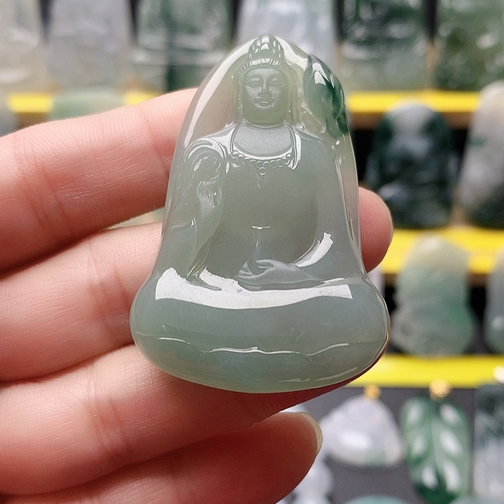 翡翠未镶嵌吊坠(不含链)素衣观音