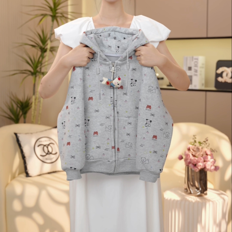 【糖宝魔豆】女童加绒外套秋冬装2025新款加厚棒球服女孩连帽上衣