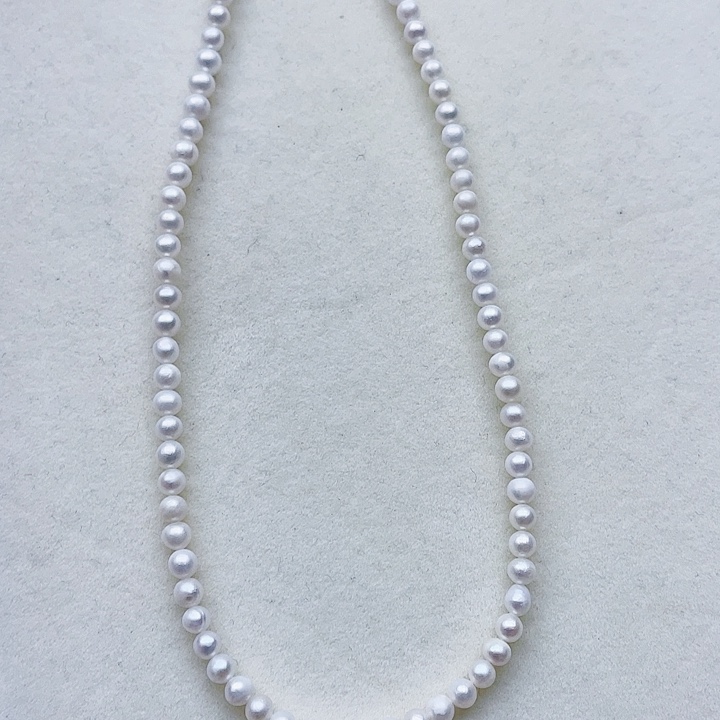 淡水珍珠颈饰银S925镶嵌卡4➕极光冷白