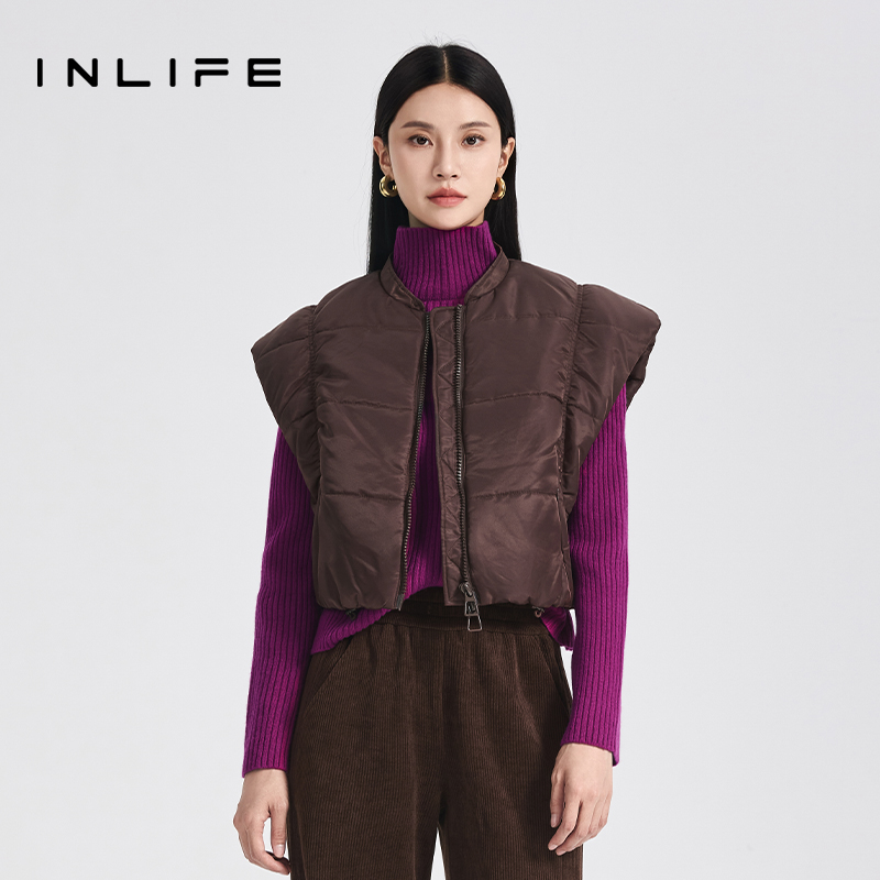 [粉丝专享] inlife美拉德高级感新款棉服马甲洋气马夹D23D1A7058