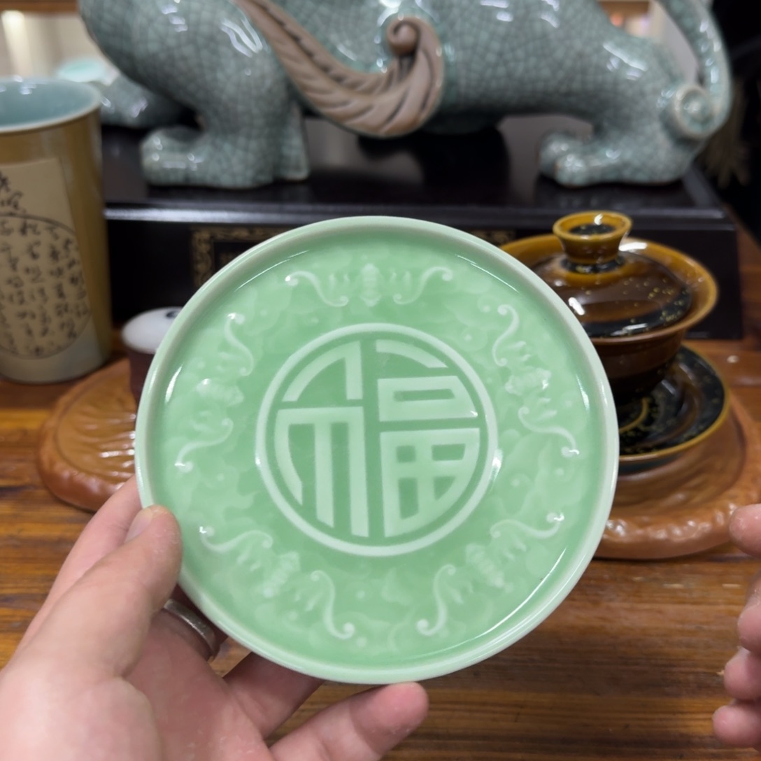 龙泉青瓷茶具微瑕7773