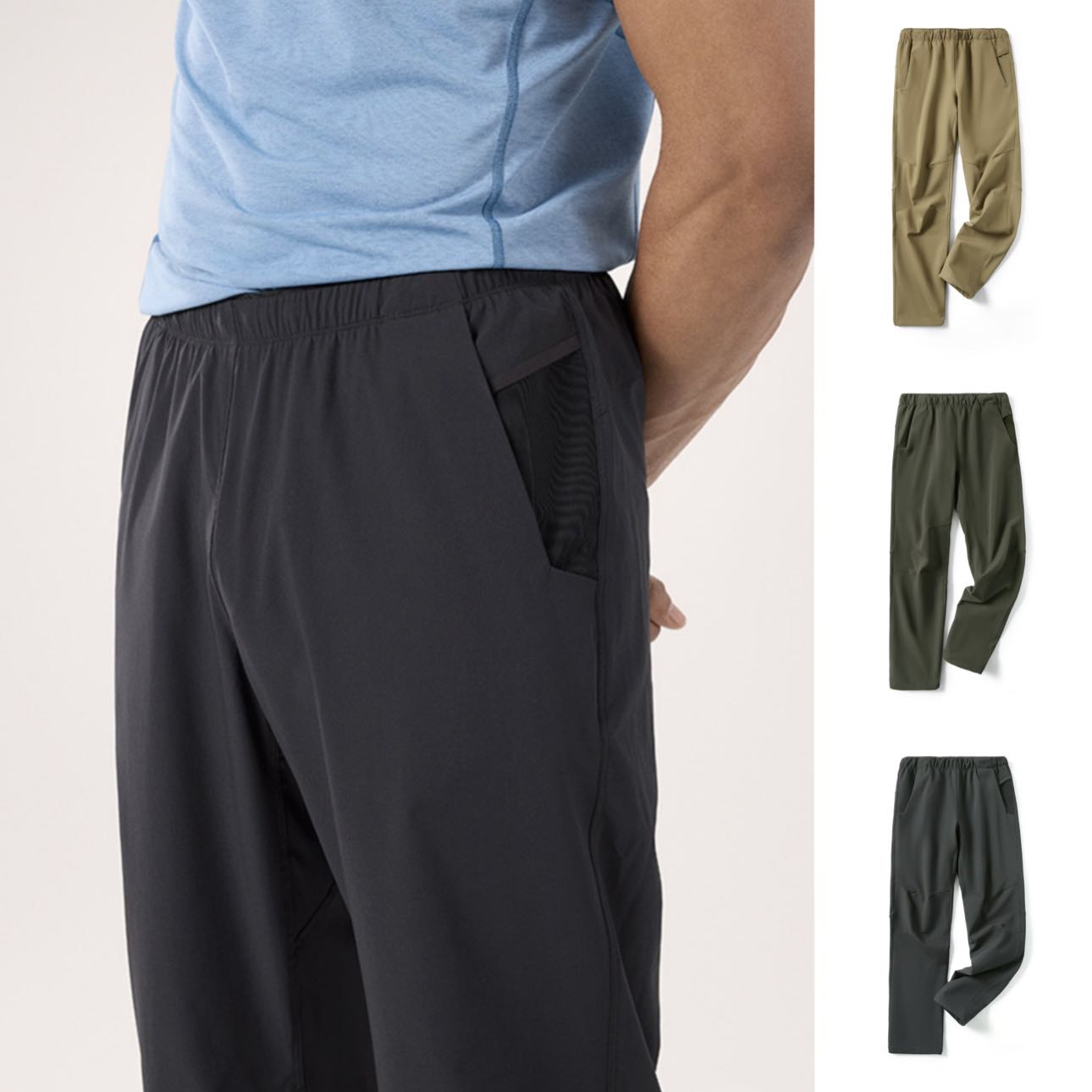 【即发】‘骨架FT面料’男士户外加绒多功能四项弹力防水舒适休闲长裤