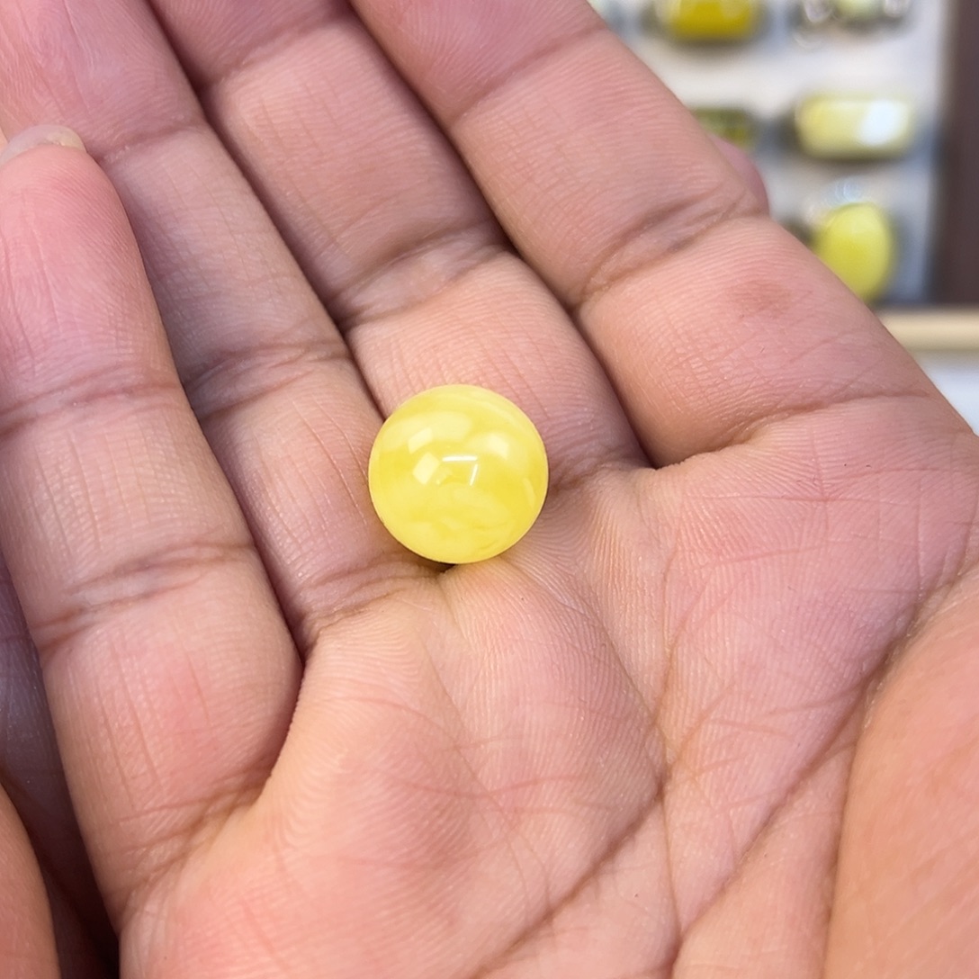 琥珀未镶嵌裸石琥珀蜜蜡圆珠