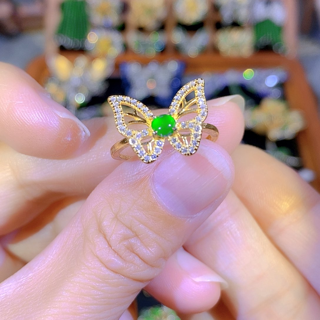 吊坠(不含链)银S925镶嵌翡翠