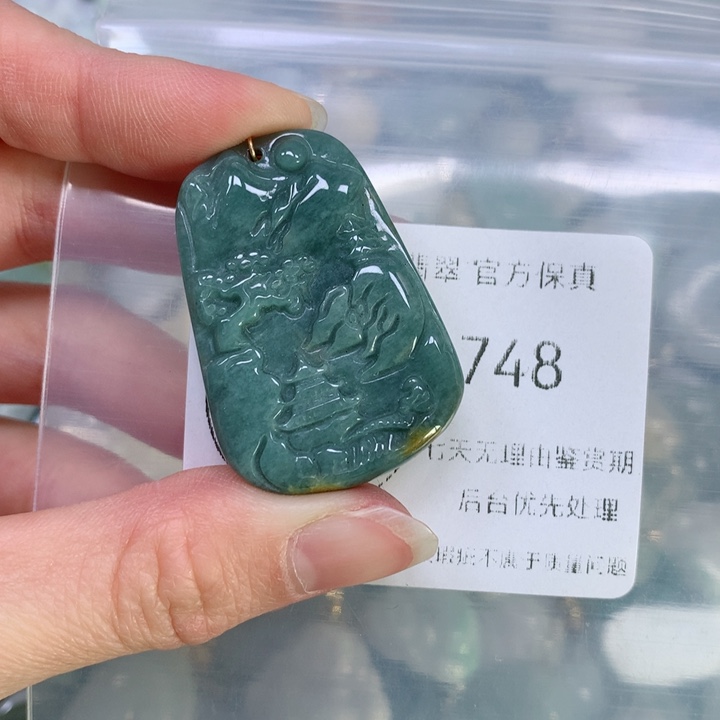 翡翠颈饰9K金镶嵌翡翠