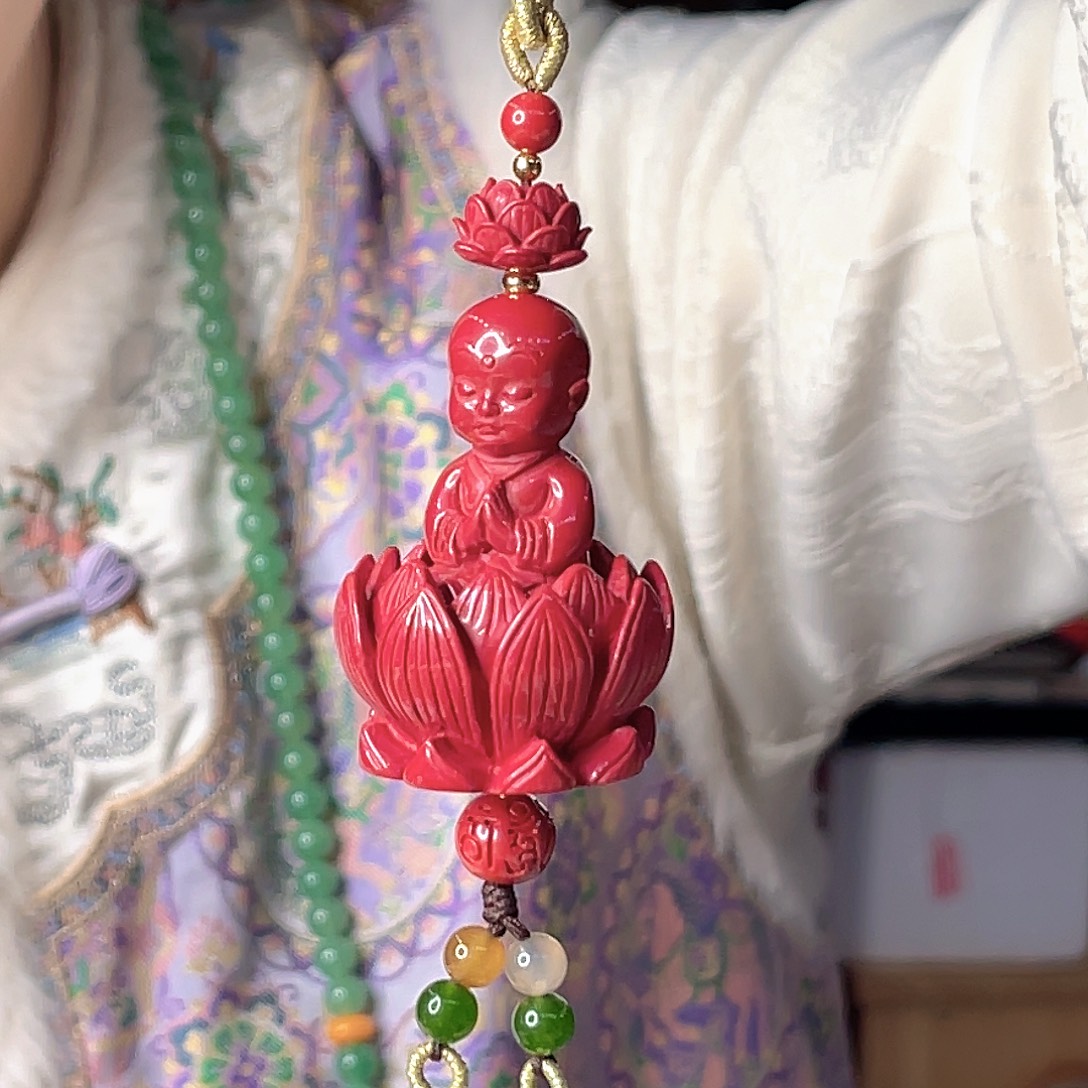 天然辰砂车挂80g1