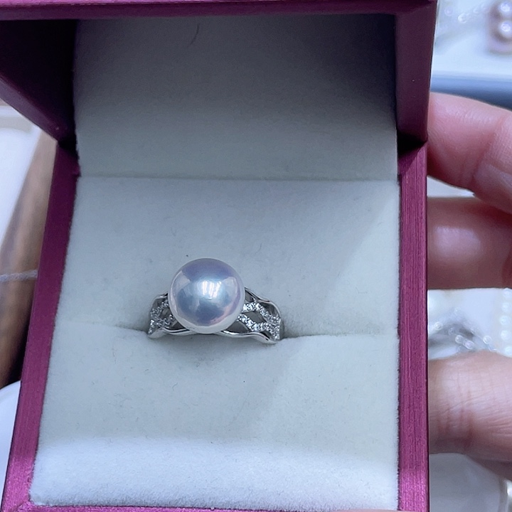 淡水珍珠戒指银S925镶嵌
