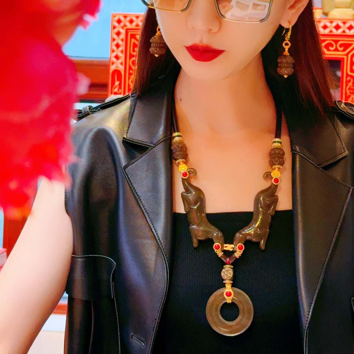 【天玺珠宝】原创设计和田玉玉虎虎虎生威平安暴富时尚项链