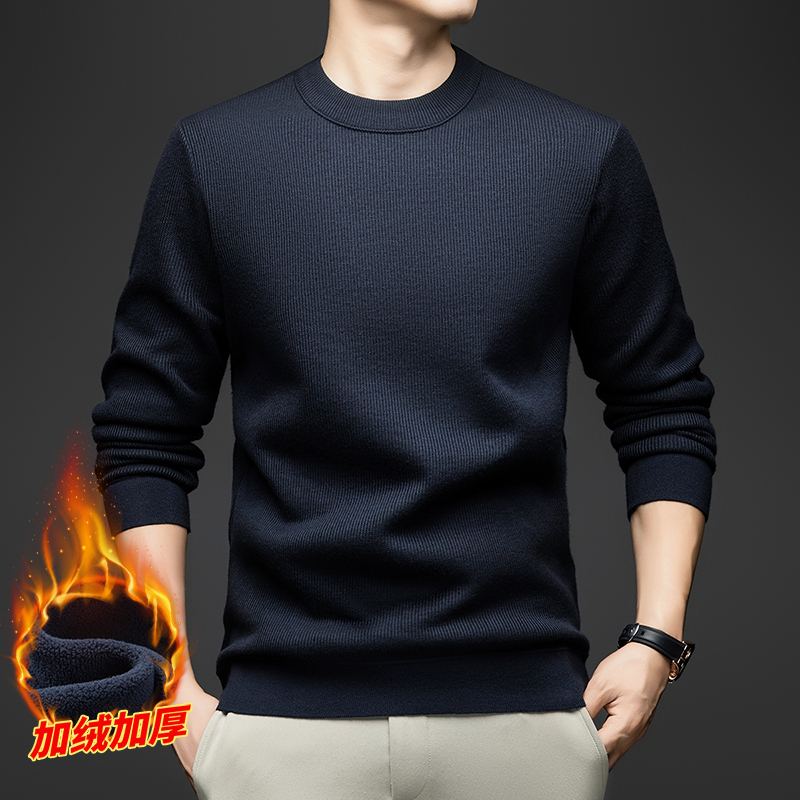 【顶奢莱赛尔羊毛+抗起球】老爷车加绒加厚秋冬保暖可机洗男士卫衣