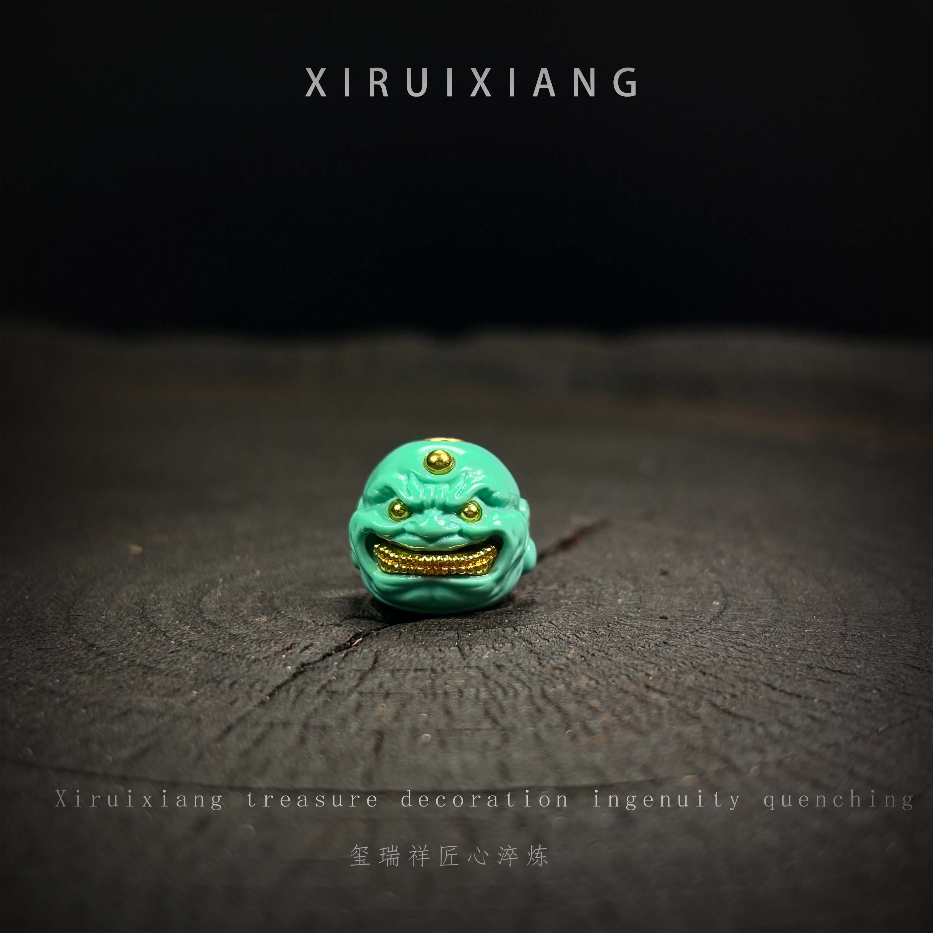 2114文玩配饰天空蓝蒙松恶僧配珠腰珠背云手工立