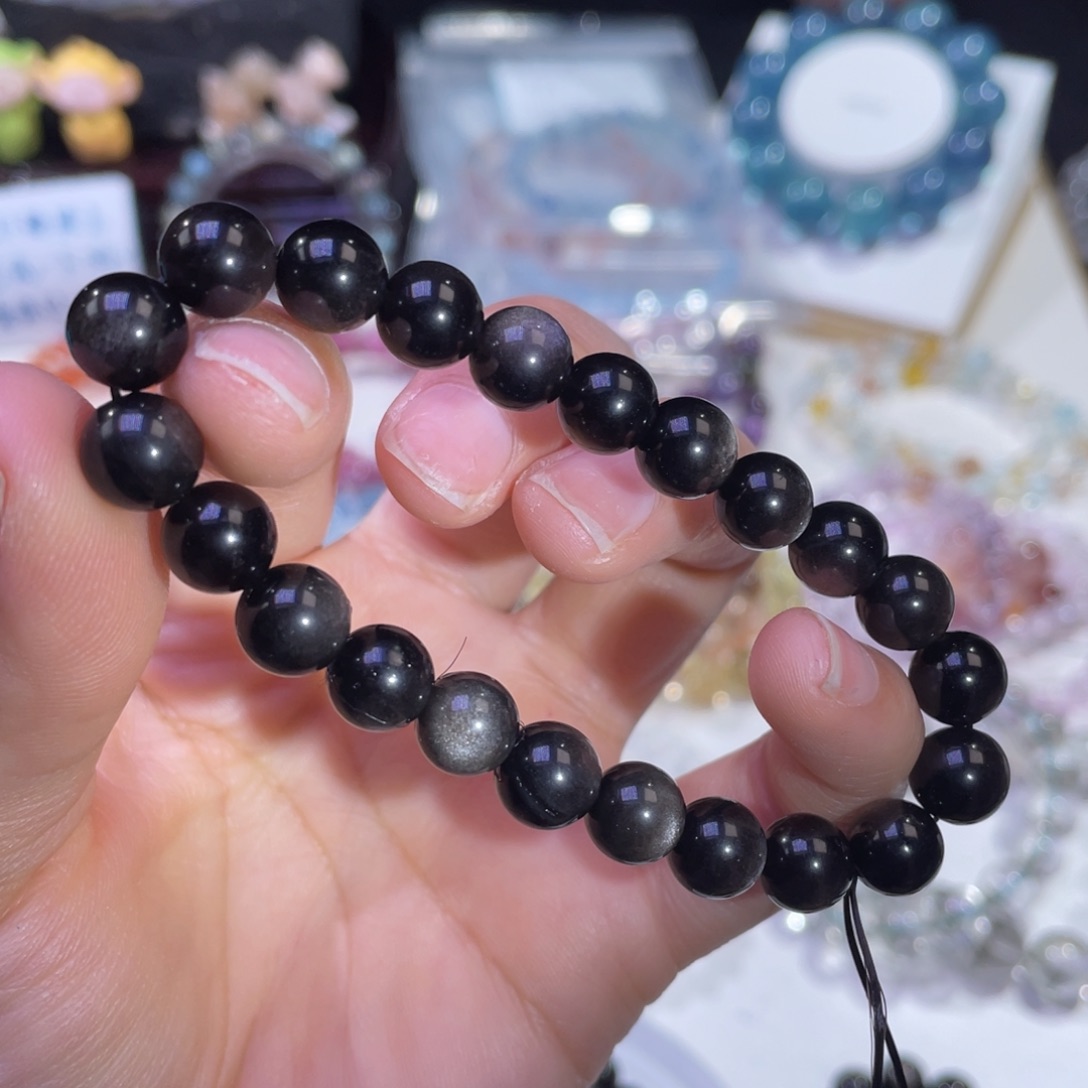 未镶嵌手链水晶双眼银曜石8+