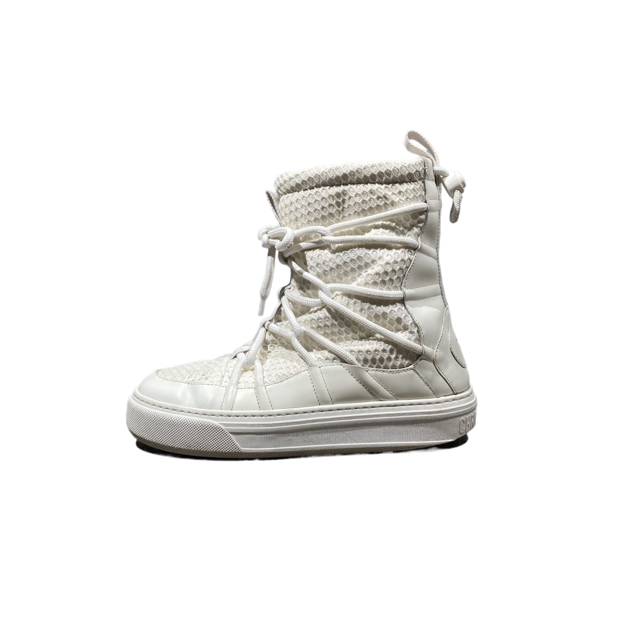 95新 DIOR/迪奥 35.5码  白色系带短靴  re9277