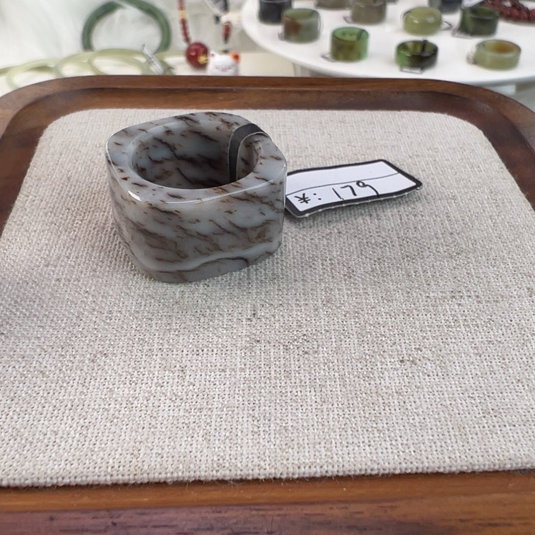 N***n和田玉未镶嵌戒指w84草花方圆18.2不退换