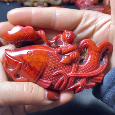 白玉菩提吊坠摆件