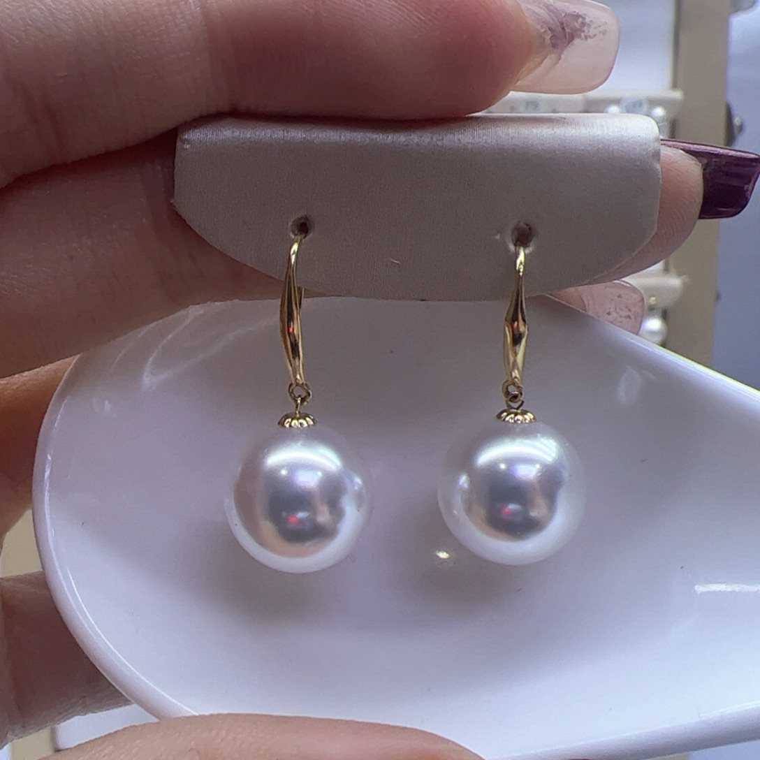 淡水珍珠耳饰18K金镶嵌