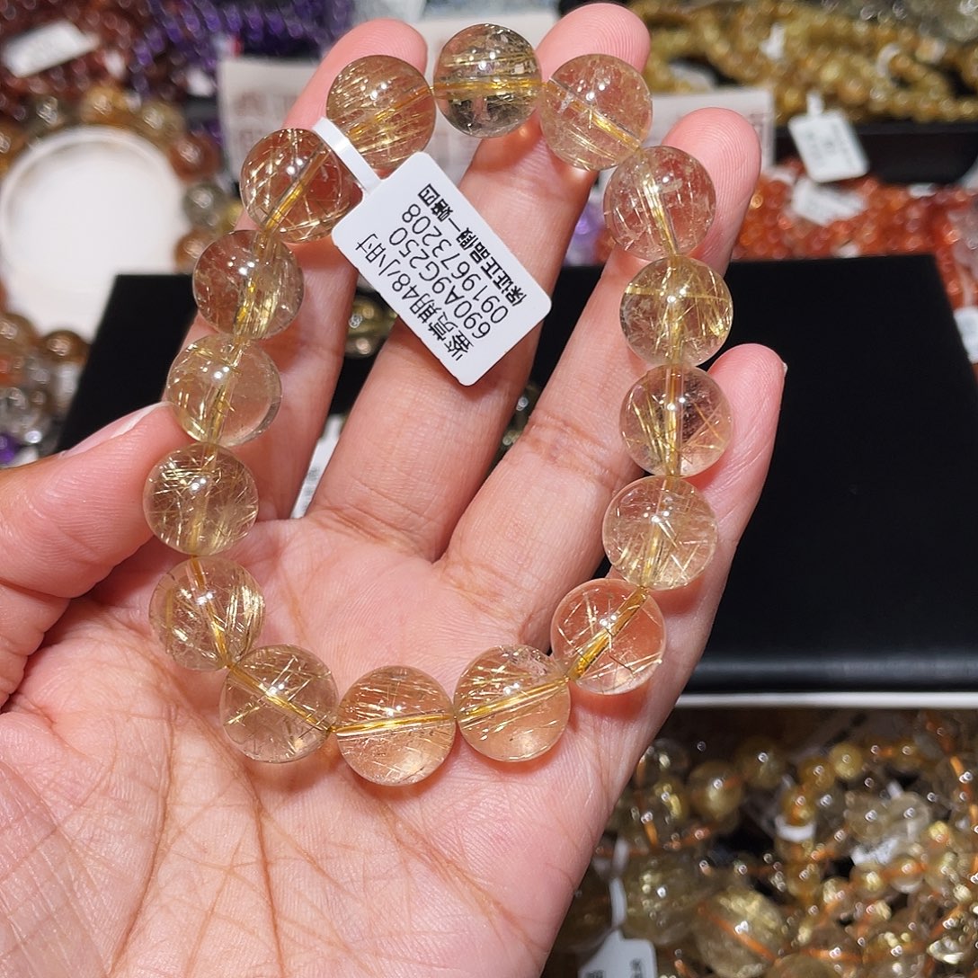 *****手串发晶未镶嵌金发13m