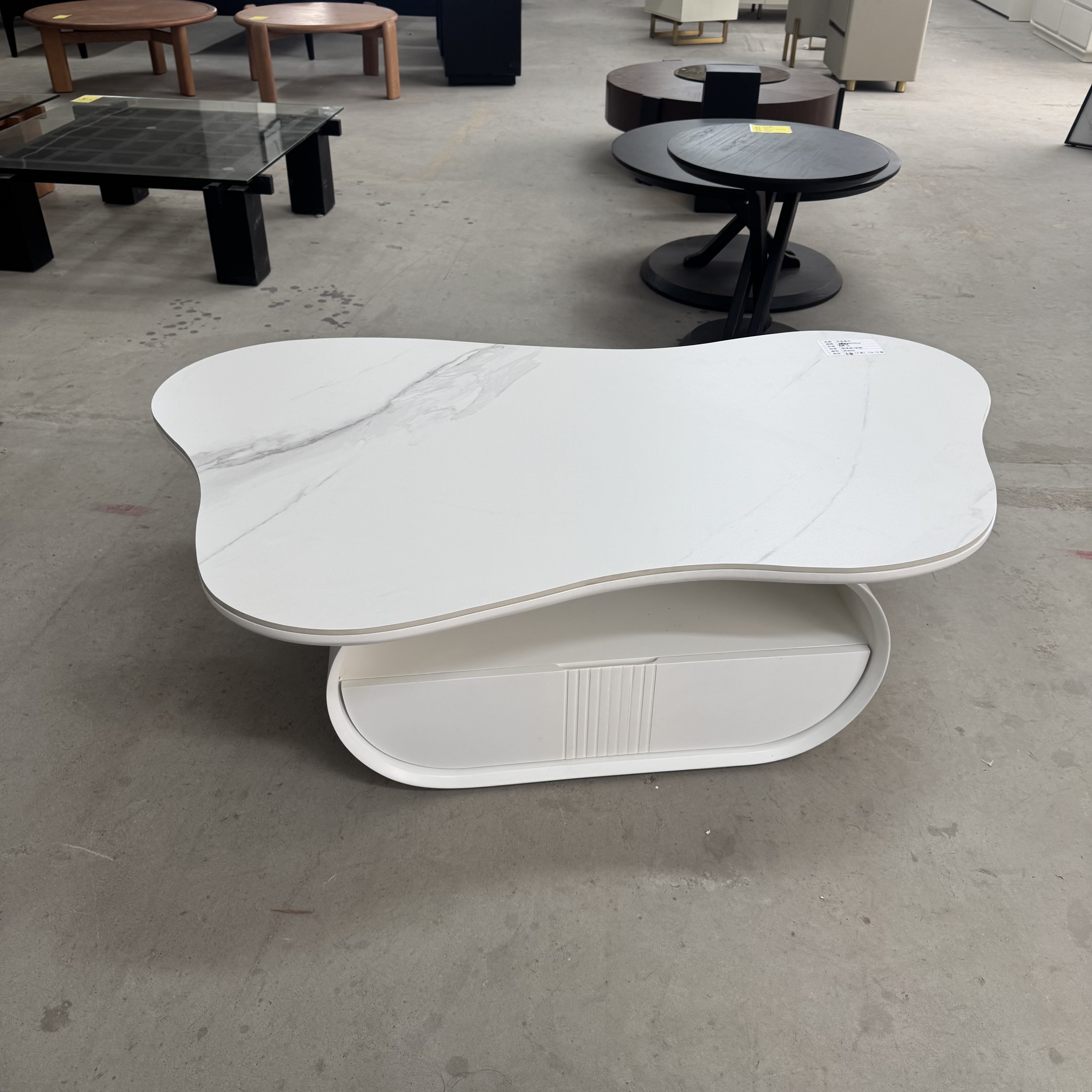 实木茶几岩板面实木岩板茶几云朵茶几