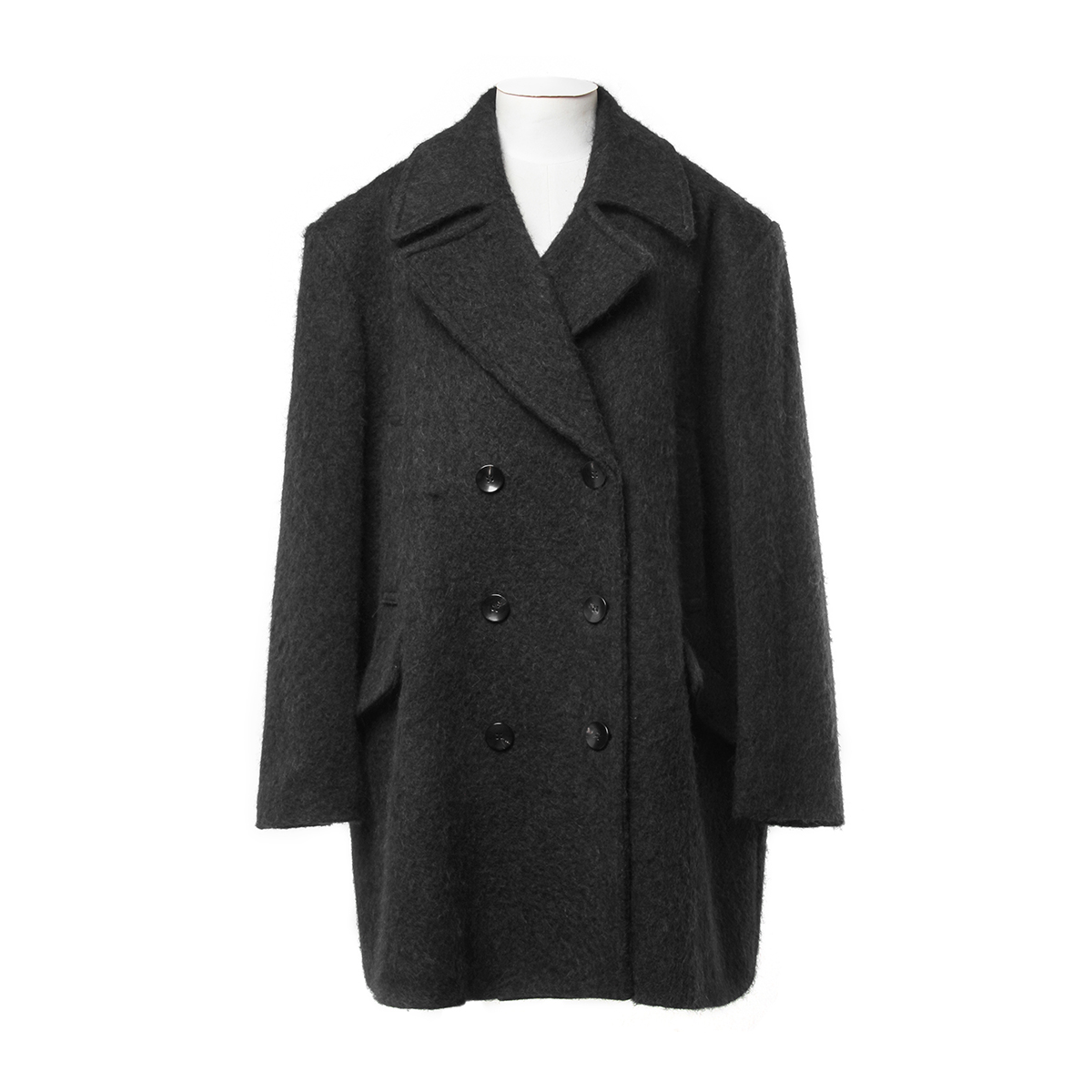 【NATURAL GIFT】女士阔版双排扣中长款羊毛外套YM-WCA214540-A