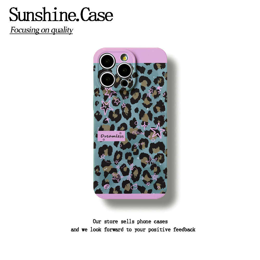 星星豹纹菲林软壳适用苹果17华为vivo小米oppo一加防摔手机壳