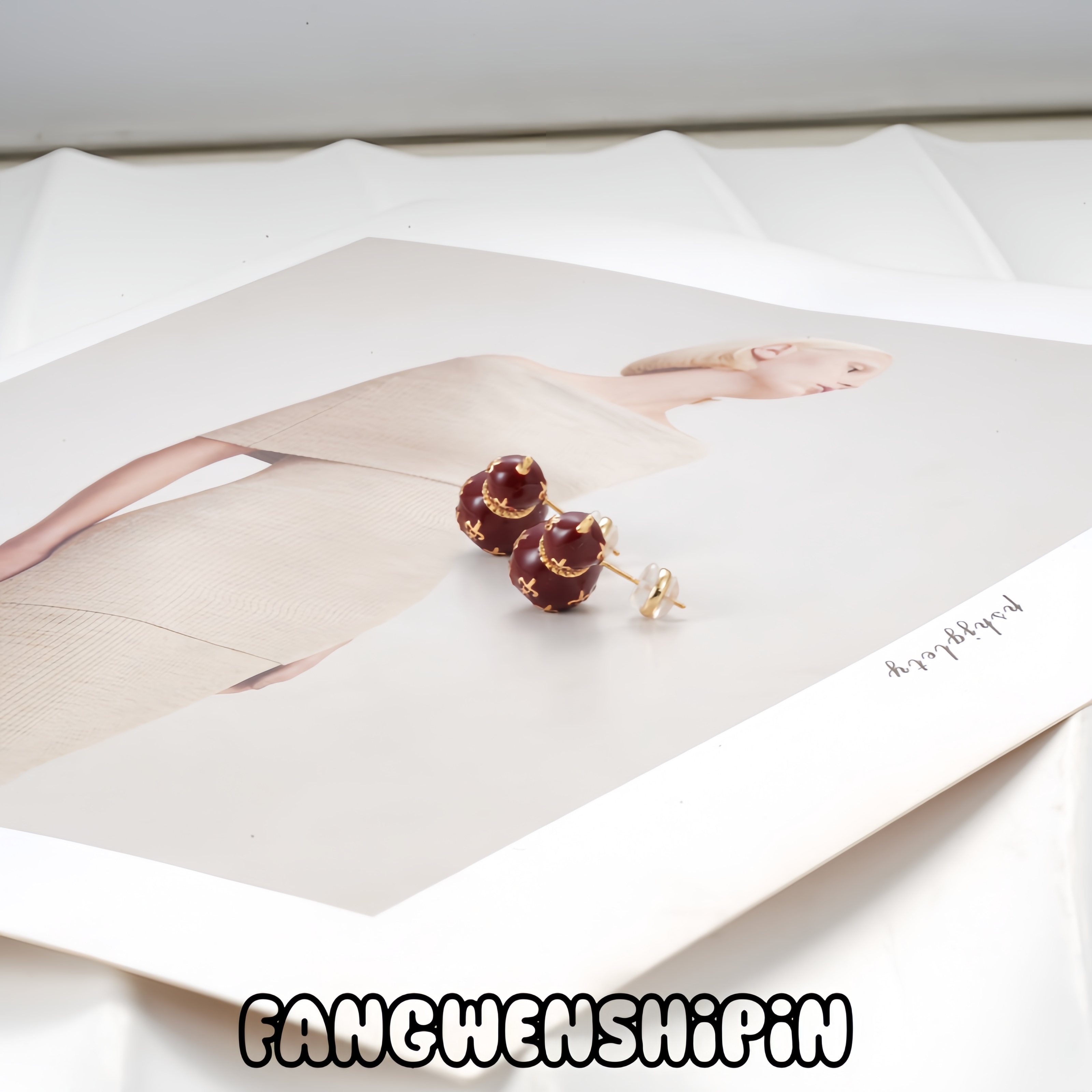 铜合金珐琅耳饰 【镀K金】【925银针】耳环4925