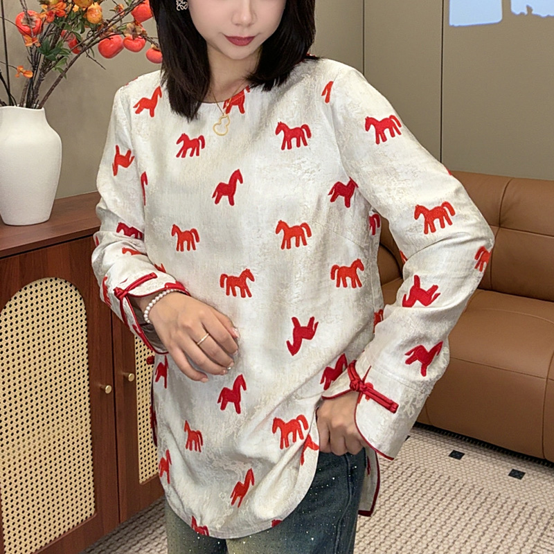 【现货】新年复古中式马年刺绣加厚新中式国风上衣女装8818-92-1