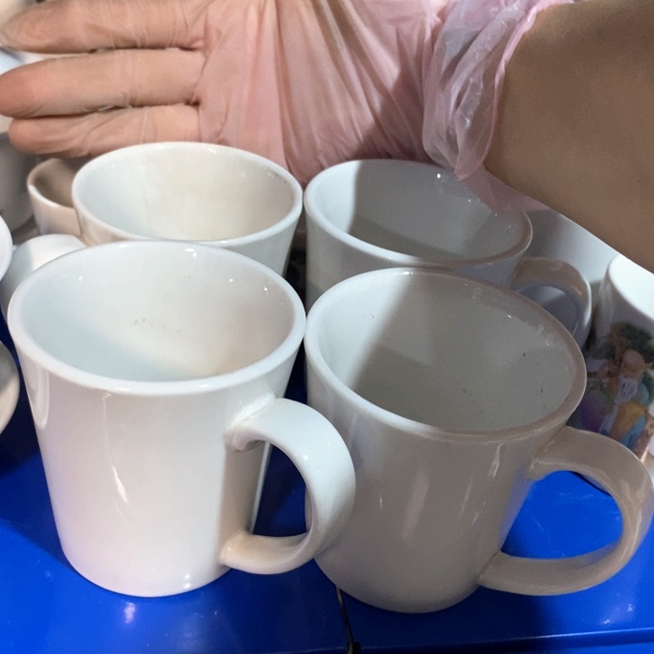 瓷片磁州窑白瓷茶杯四个