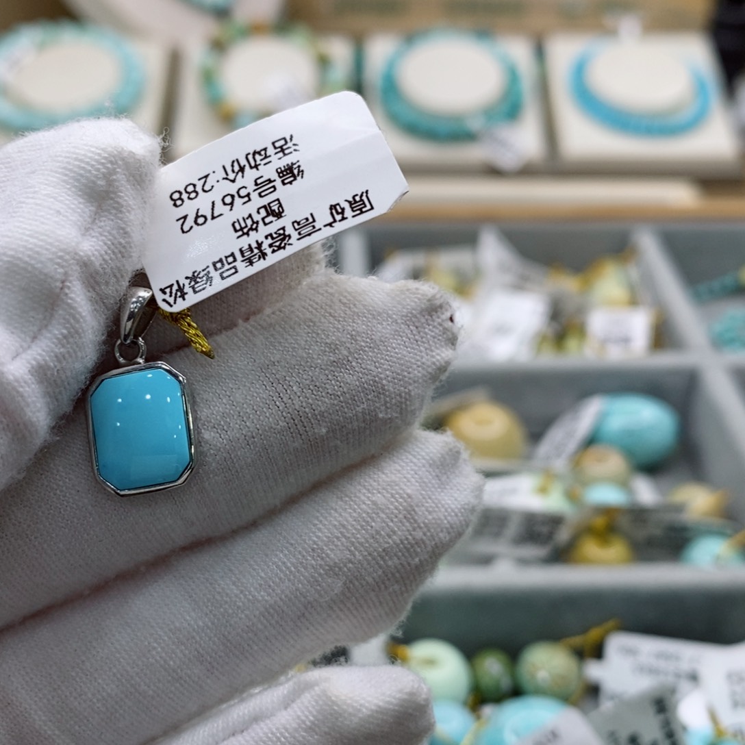 绿松石珠宝奇石银S925镶嵌