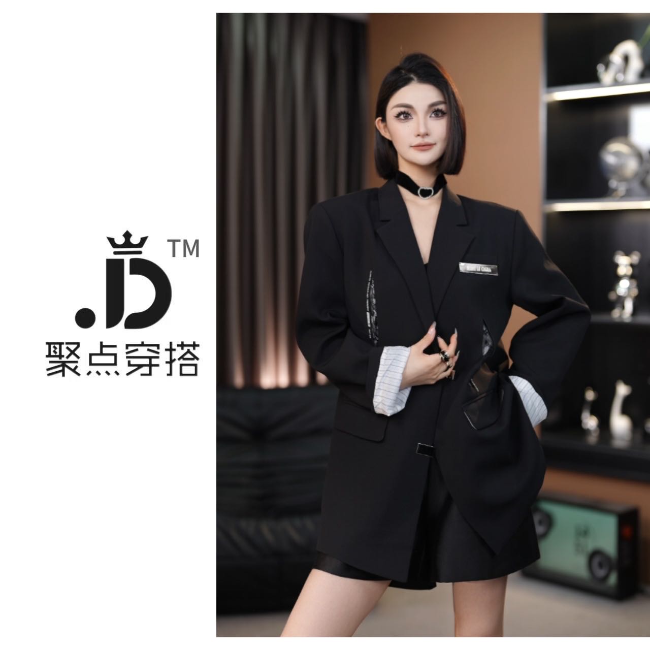 JUDIAN-【缪斯气场】小众设计感宽松时尚西装外套8jd619381