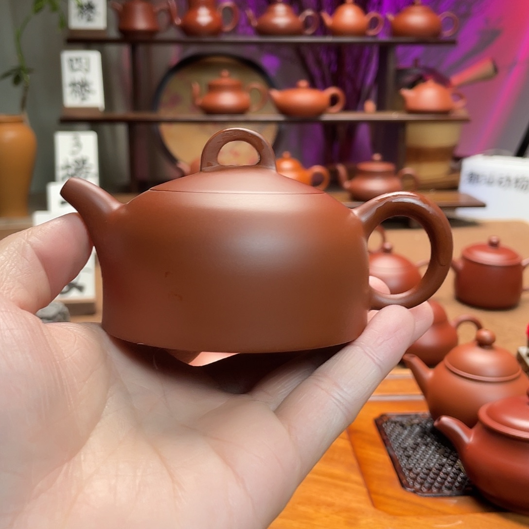 紫砂茶壶@****@朱泥半月