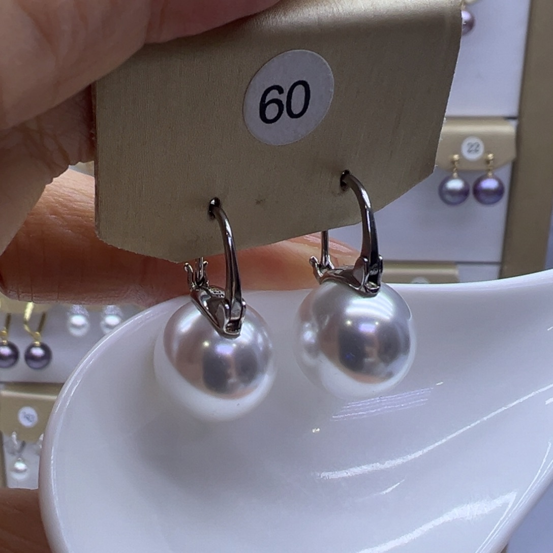 淡水珍珠耳饰银S925镶嵌