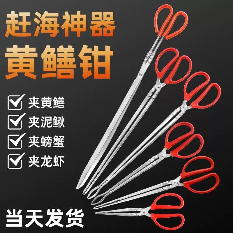 黄鳝夹子不锈铡泥鳅夹螃蟹夹加厚防滑赶海夹子