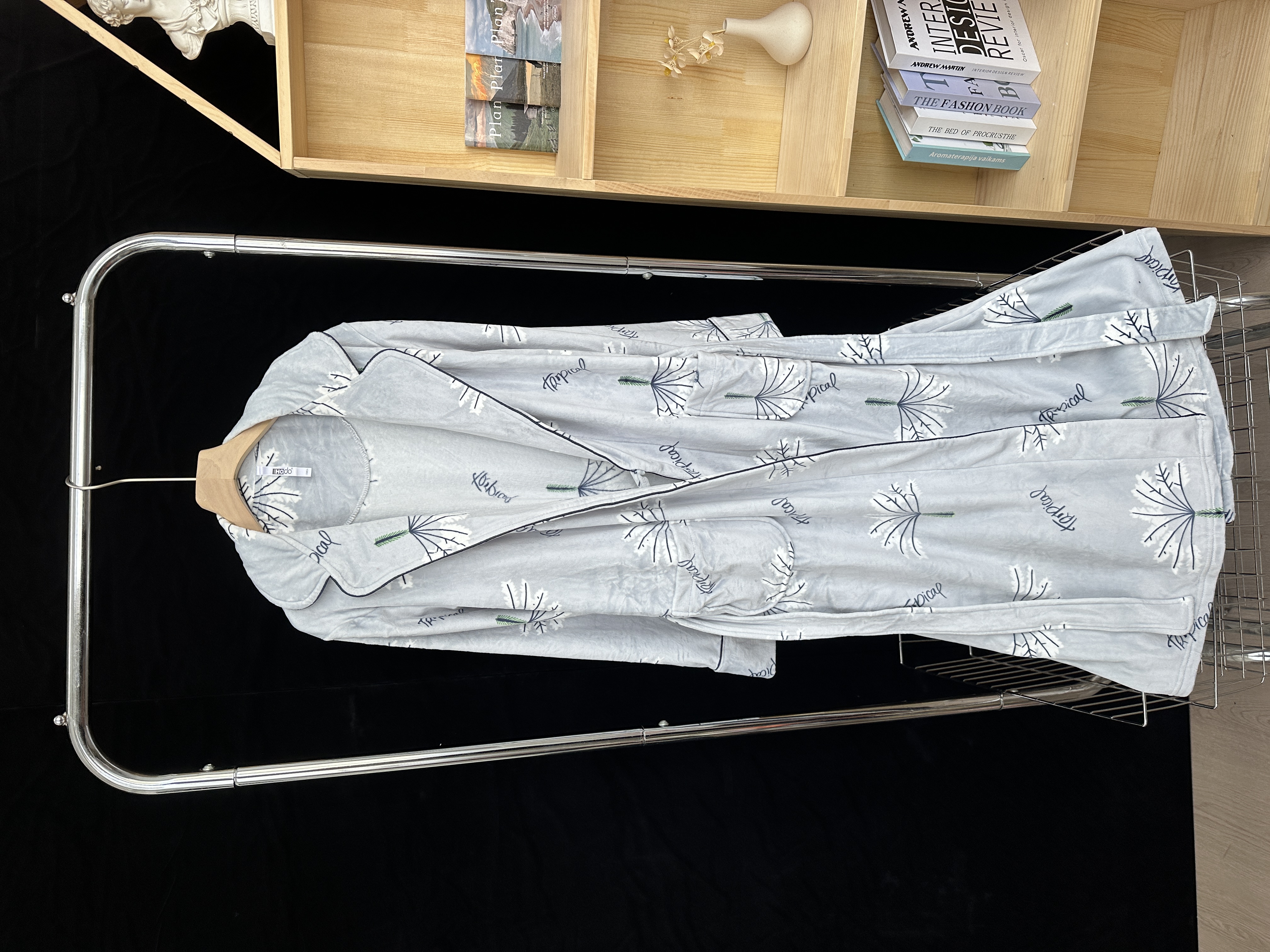 橙952女士海岛绒家居服睡袍秋冬长款