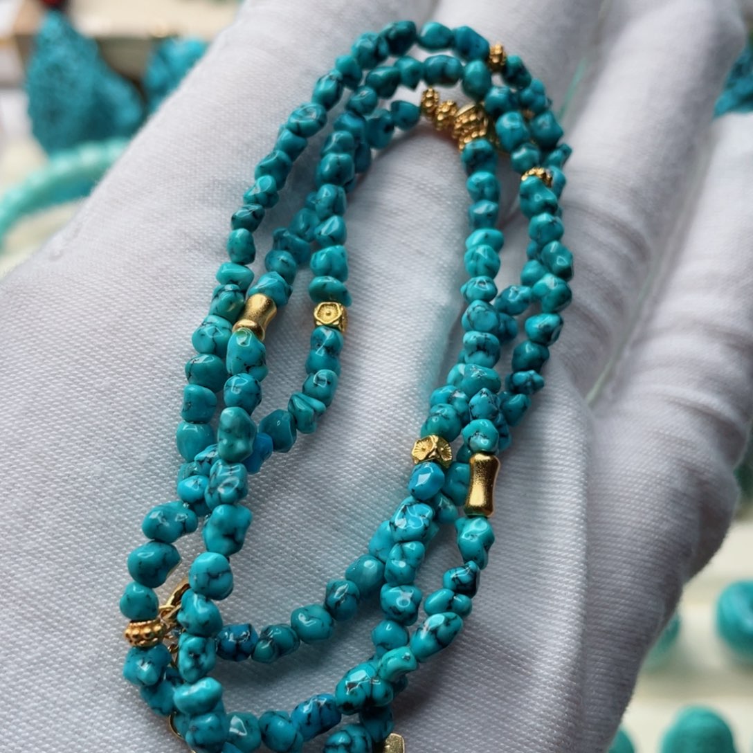 银S925镀金镶嵌绿松石珠宝奇石