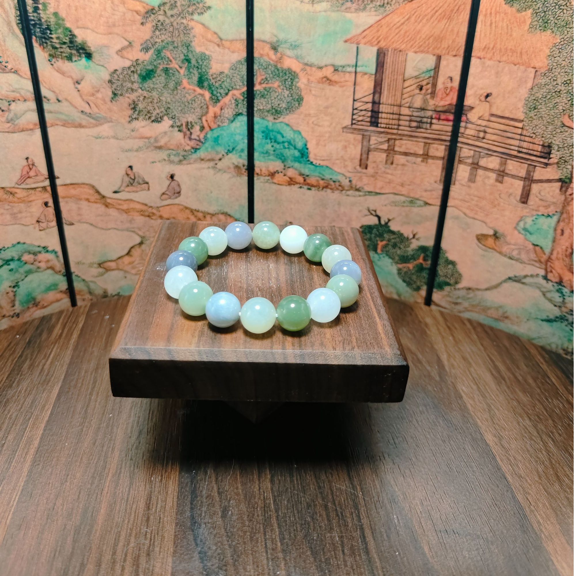 N和田玉多宝圆珠手串（卡12）0447