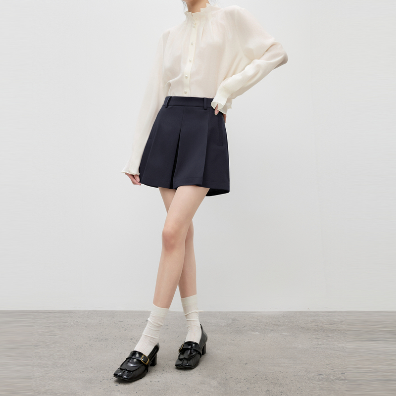 秋水伊人百搭经典款休闲短裤2025年秋季新款西装裤625307E080018