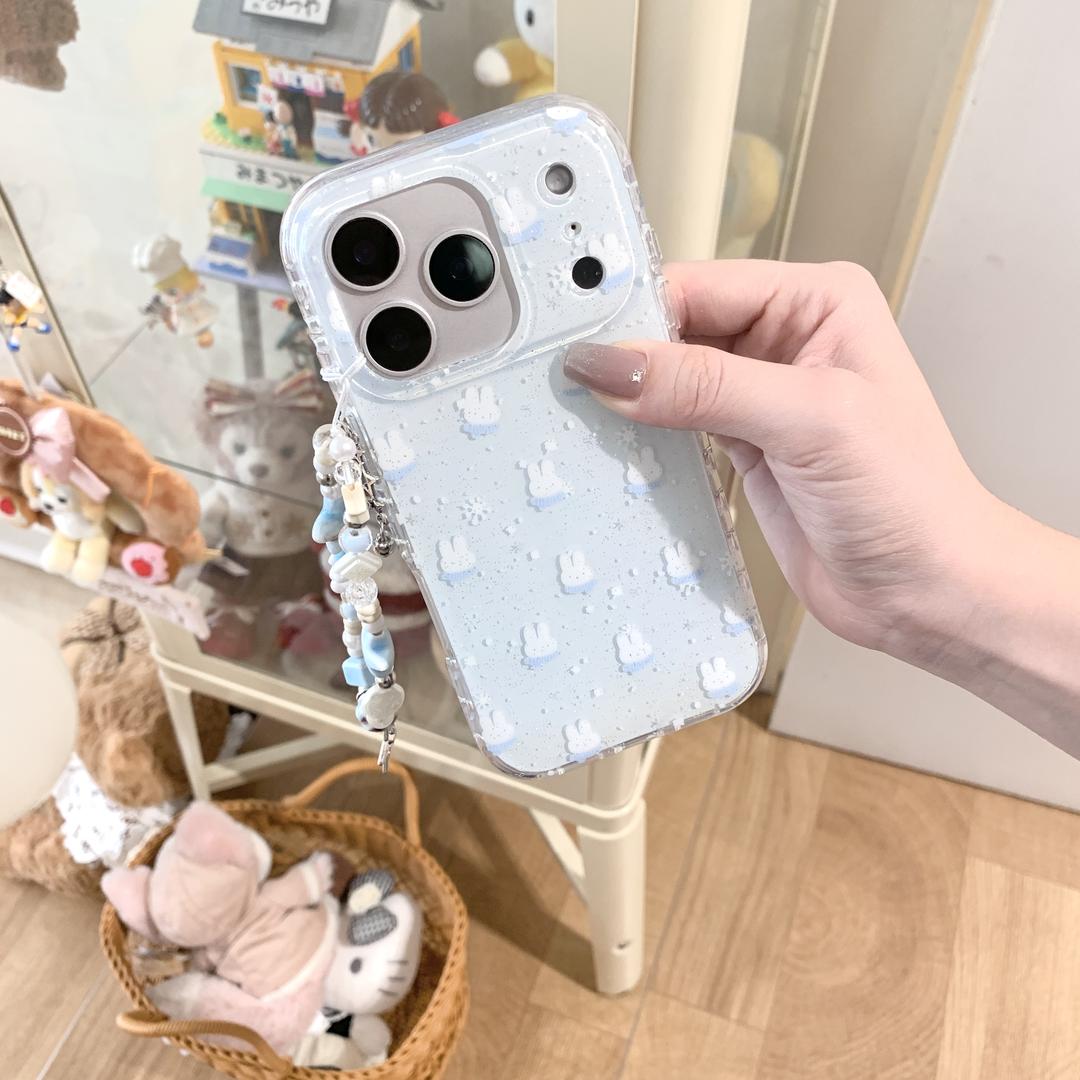 亮面可爱下雪米菲卡通兔适用苹果手机壳17iphone16promax15少女14
